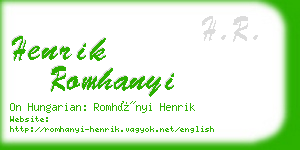 henrik romhanyi business card